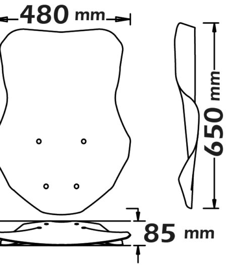 Parabrezza Classic Trasparente Per Honda X-Adv 750 2017> TRASPARENTE - CLS4516-750-X-ADV-2017-2024