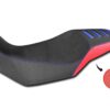 Rivestimento Sella Comfort In Fibra 3D Per Honda Transalp Xl 750 Nero e rosso con inserti blu - RV004-N2-750-TRANSALP XL-2023-2024