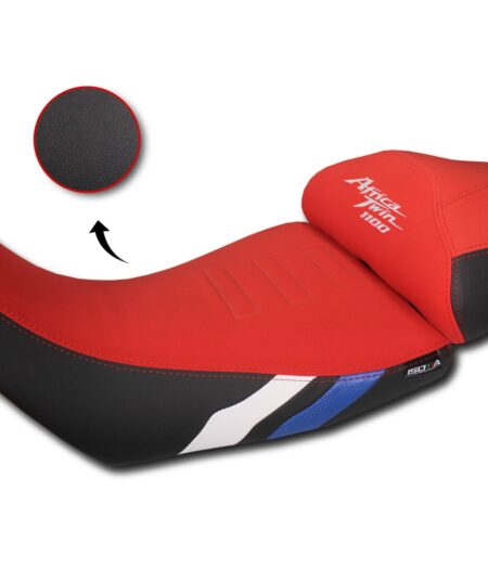 Sella Anteriore Comfort Per Honda Africa Twin Crf 2020>2024 Rossa e nera con dettagli blu e bianchi - SE200-R2-1100-AFRICA TWIN CRF 1100 L-2024