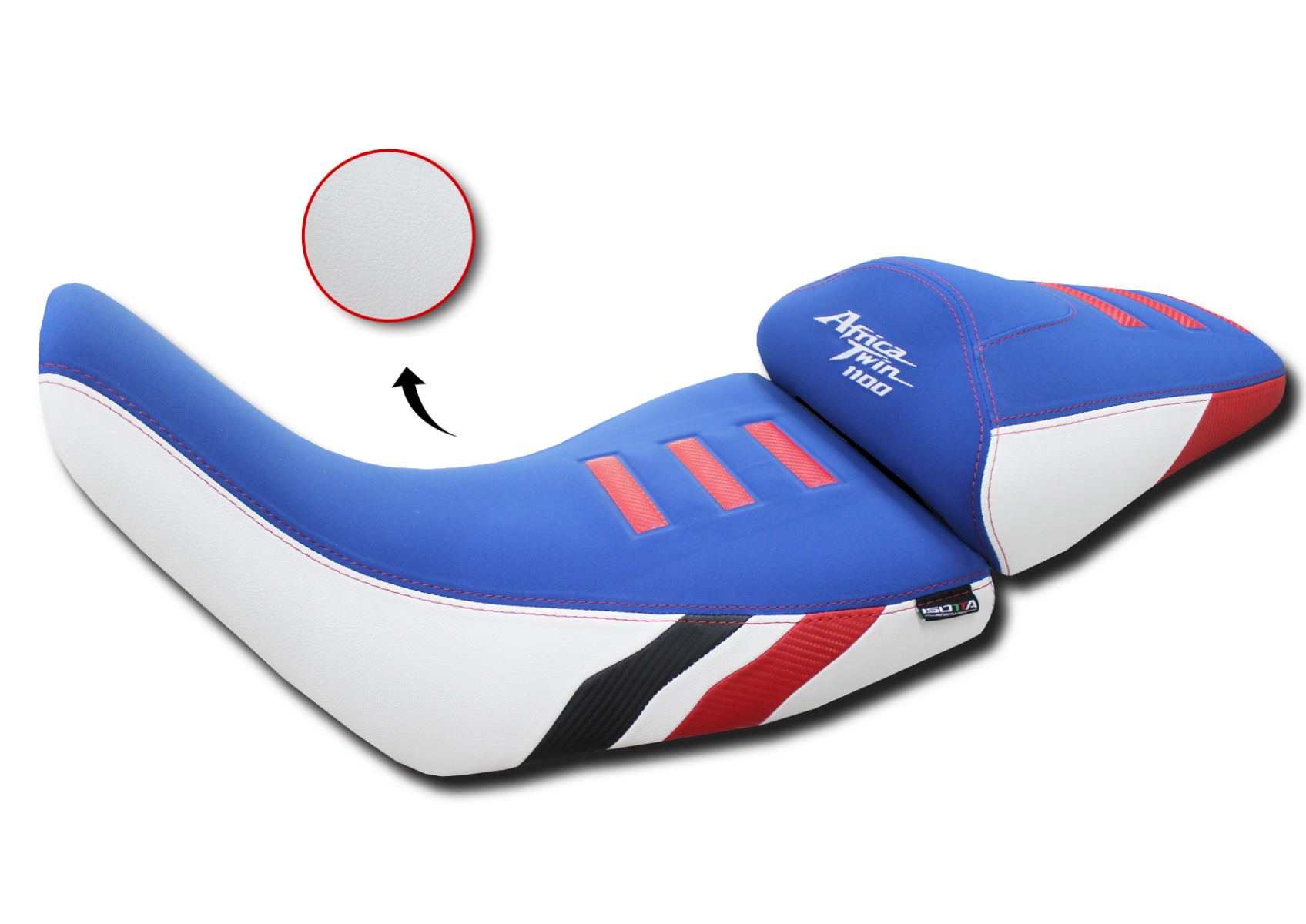 Sella Anteriore Rialzata Comfort Per Africa Twin Crf 2020> Blu e bianco - SE203-TC2-1100-AFRICA TWIN CRF 1100 L-2020-2023