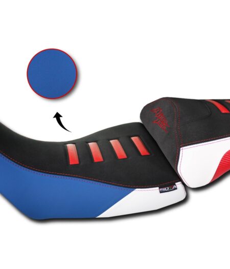 Sella Anteriore Comfort Per Honda Africa Twin Crf 2020>2024 Blu e bianco e dettagli rossi - SE200-TC1-1100-AFRICA TWIN CRF 1100 L-2020-2023