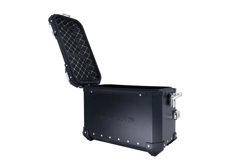 PAIR OF BLACK SIDE CASES ALPI-TECH 38 LT. + 32 LT. + PANNIER HOLDER Honda Crf 1000 L Africa Twin Adventure Sport 2018/2020 e4