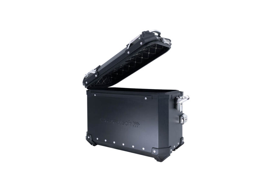 PAIR OF BLACK SIDE CASES ALPI-TECH 38 LT. + 32 LT. + PANNIER HOLDER Honda Crf 1000 L Africa Twin Adventure Sport 2018/2020 e4