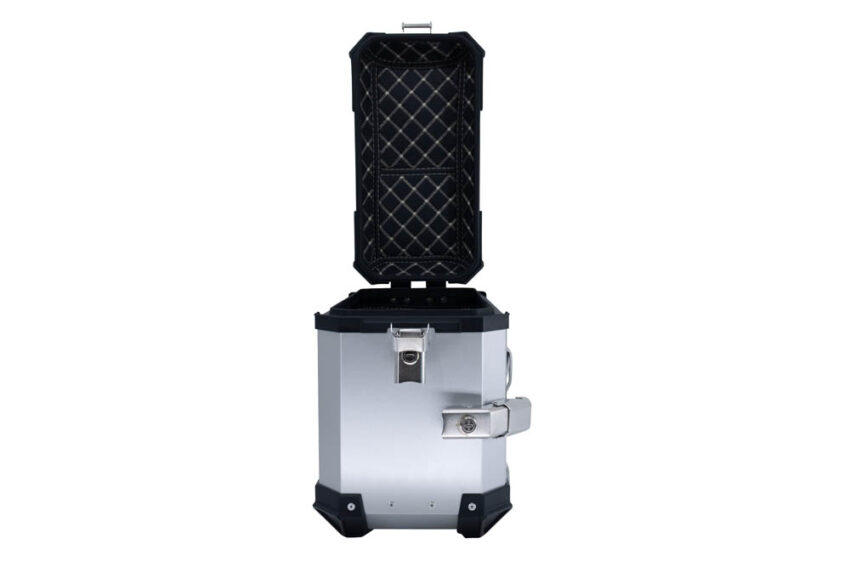 PAIR OF SILVER SIDE CASES ALPI-TECH 38 LT. + 32 LT. + PANNIER HOLDER Honda Crf 1000 L Africa Twin Adventure Sport 2018/2020 e4