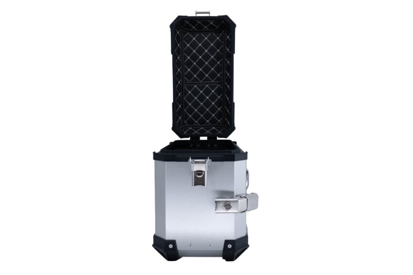 PAIR OF SILVER SIDE CASES ALPI-TECH 38 LT. + 32 LT. + PANNIER HOLDER Honda Crf 1000 L Africa Twin Adventure Sport 2018/2020 e4