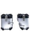 PAIR OF SILVER SIDE CASES ALPI-TECH 38 LT. + 32 LT. + PANNIER HOLDER Honda Crf 1000 L Africa Twin Adventure Sport 2018/2020 e4