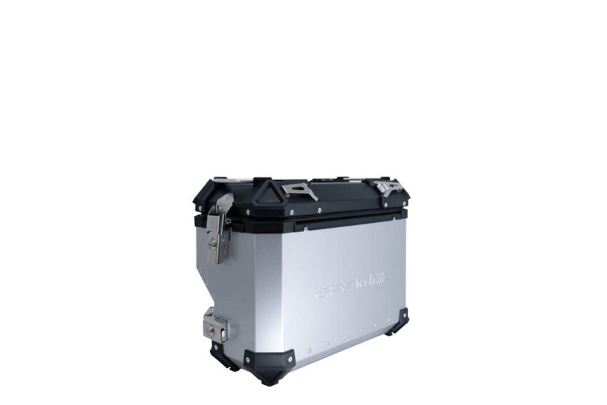 PAIR OF SILVER SIDE CASES ALPI-TECH 38 LT. + 32 LT. + PANNIER HOLDER Honda Crf 1000 L Africa Twin Adventure Sport 2018/2020 e4