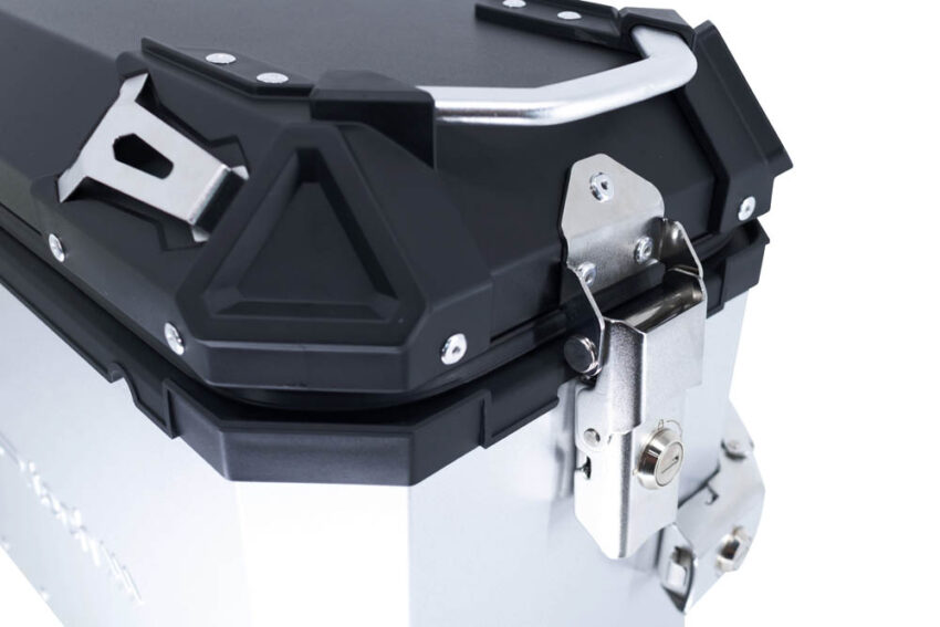 PAIR OF BLACK SIDE CASES ALPI-TECH 38 LT. + 32 LT. + PANNIER HOLDER Honda Crf 1000 L Africa Twin Adventure Sport 2018/2020 e4